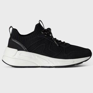 NIB Fabletics The Everyday Sneaker II Black Knit Lace Up Athletic Shoes Women 7